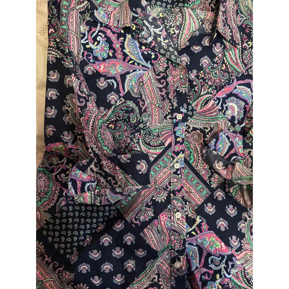 Lauren Ralph Lauren Paisley Patchwork Button Down Shirt Size Large - Picture 4 of 7